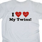 I Love My Twins Personalized T-Shirt